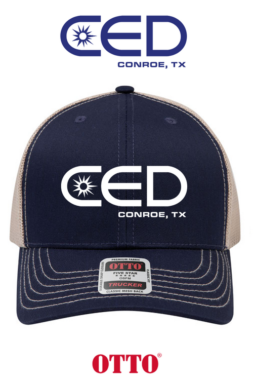 **BULK BUY SPECIAL** OTTO CAP® 6 Panel Mid Profile Mesh Back Trucker Hat - CED MOBILE, AL
